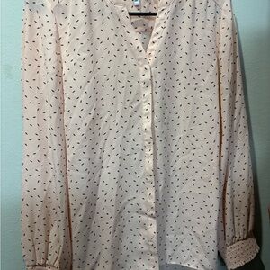 Pink Blouse with Black Dots